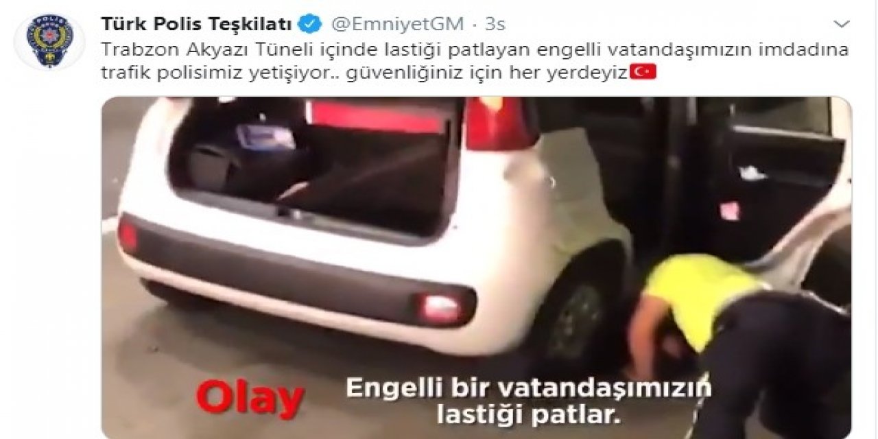 Trabzon’da Trafik Polisinin Yaptığı Takdir Topladı