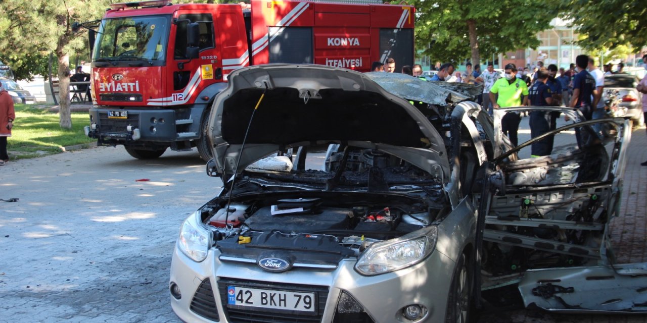 Konya'da otomobilini çalıştırmasıyla patlaması bir oldu