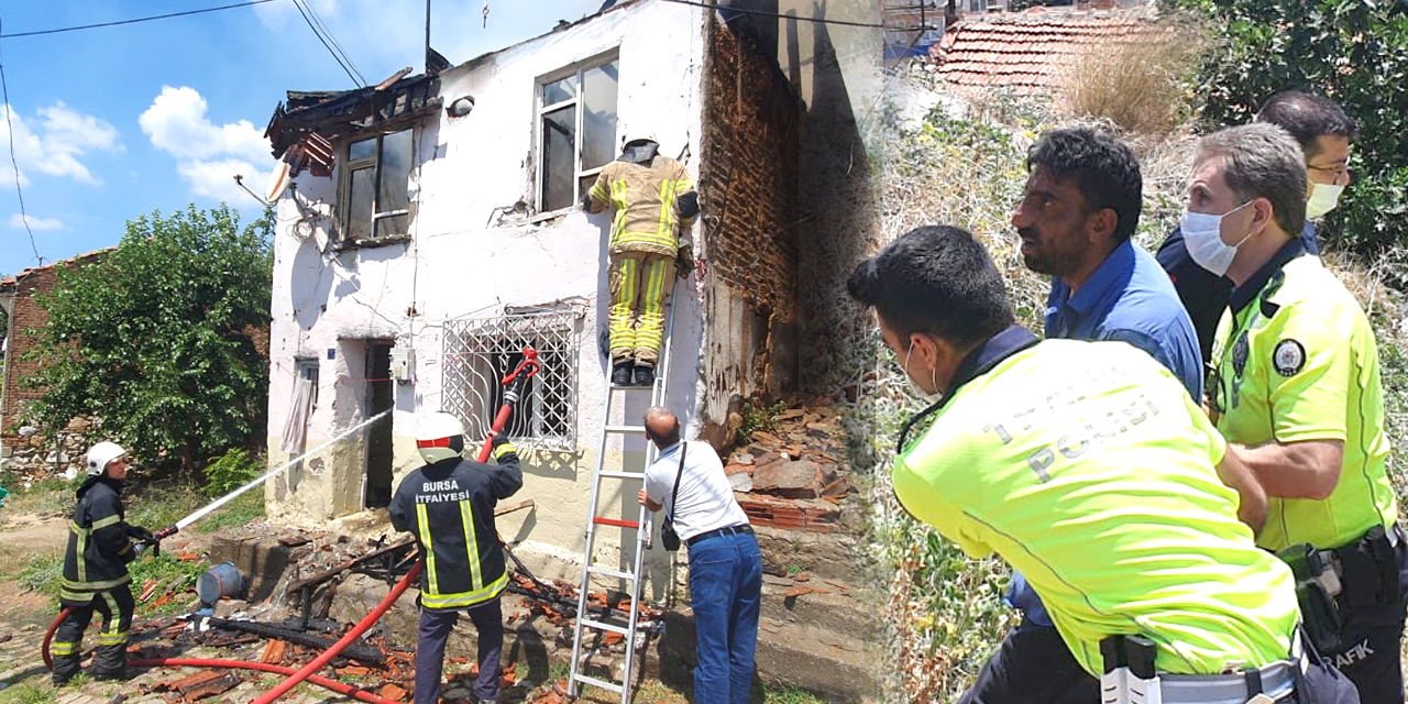 Kendi evini ateşe veren adam itfaiyeye balta ile saldırdı