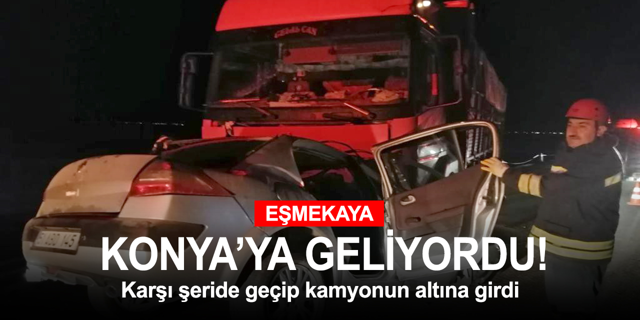 Aksaray - Konya yolunca feci kaza! Karşı şeride geçip kamyonun altına giren sürücü öldü