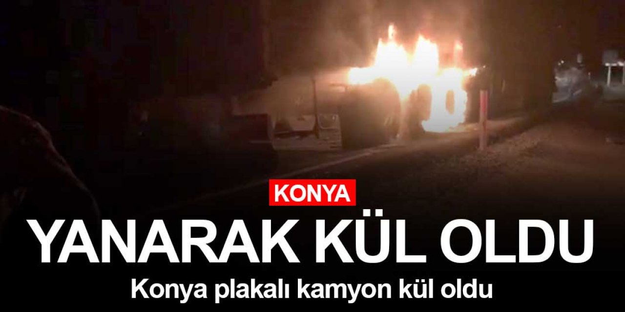 Konya plakalı kamyon Antalya Yolu'nda küle döndü