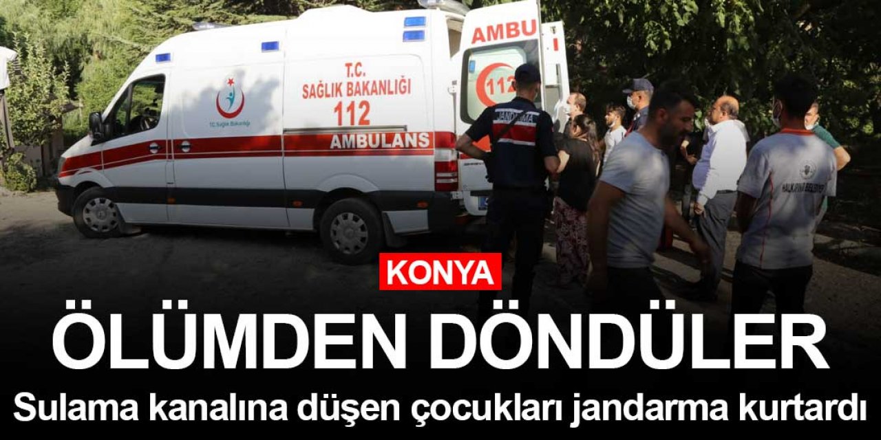 Halkapınar'da suya düşen çocuklar ölümden döndü