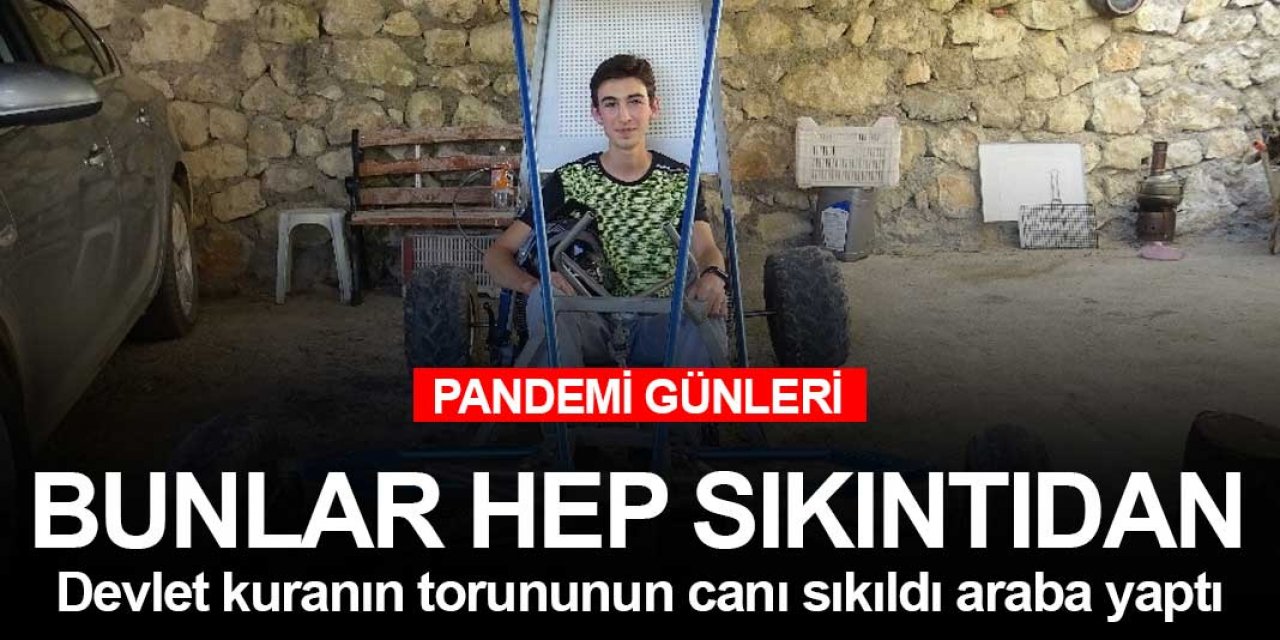 Pandemi sürecinde evde sıkılan liseli genç, su motorundan ’buggy’ araba yaptı