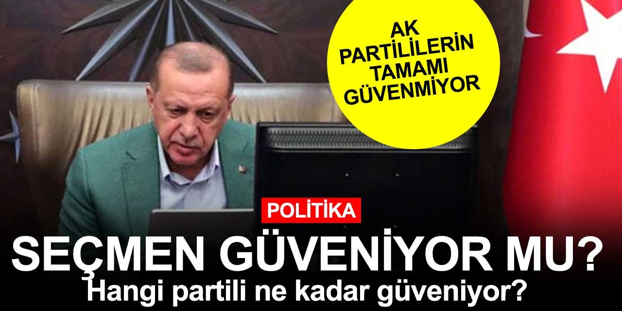 Cumhurbaşkanı Erdoğan'a hangi partili ne kadar güveniyor?