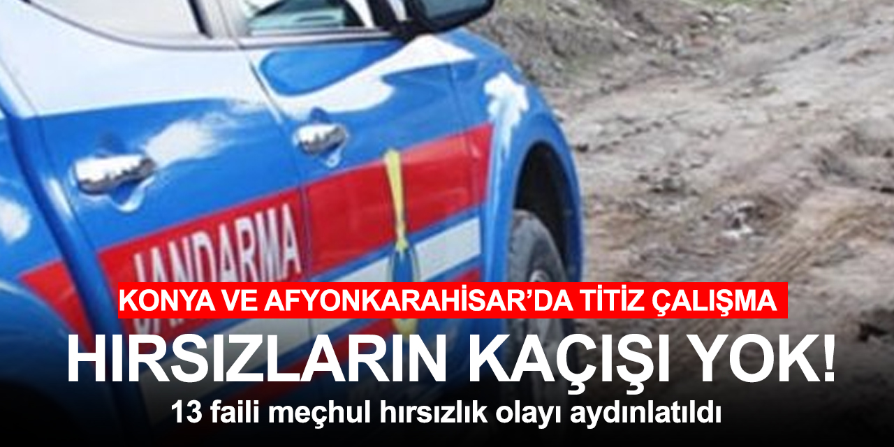 Konya ve Afyonkarahisar'da jandarma 2 ay iz sürdü! 13 faili meçhul hırsızlık olayı aydınlatıldı