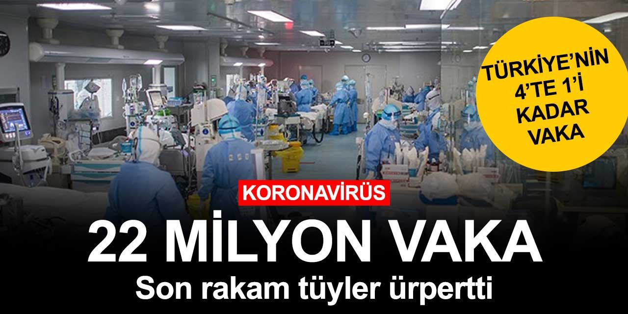 Koronavirüs vaka sayısı 22 milyona dayandı