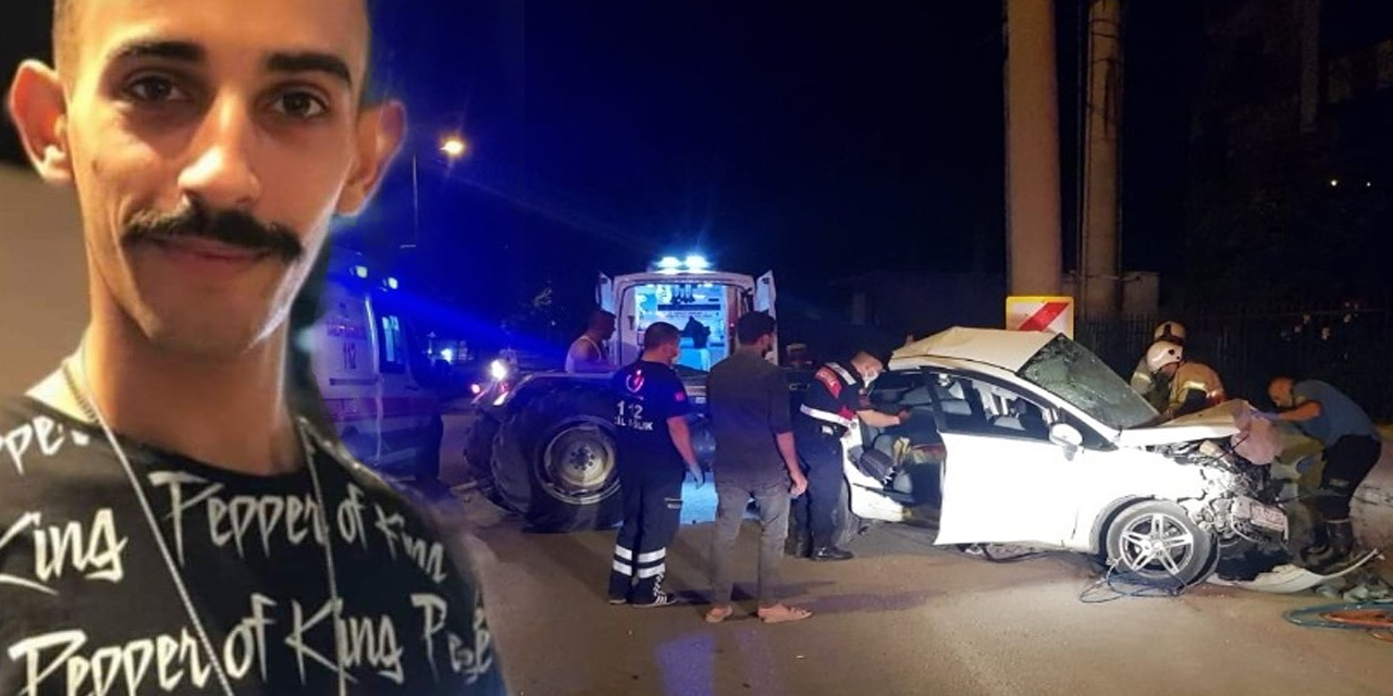 Elektrik direğine çarpıp ikiye bölünen araç 4 gence mezar oldu
