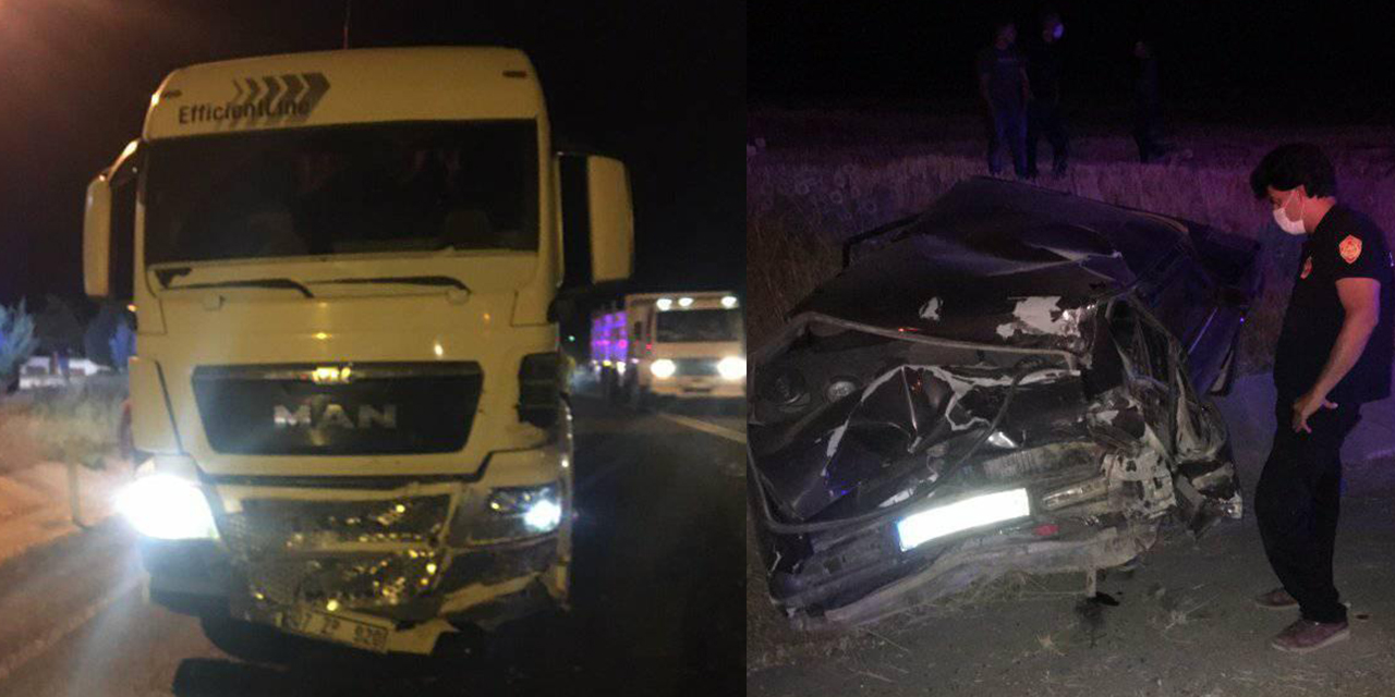 Arızalanan otomobili iten iki kişiye tır çarptı! 1 ölü, 1 yaralı