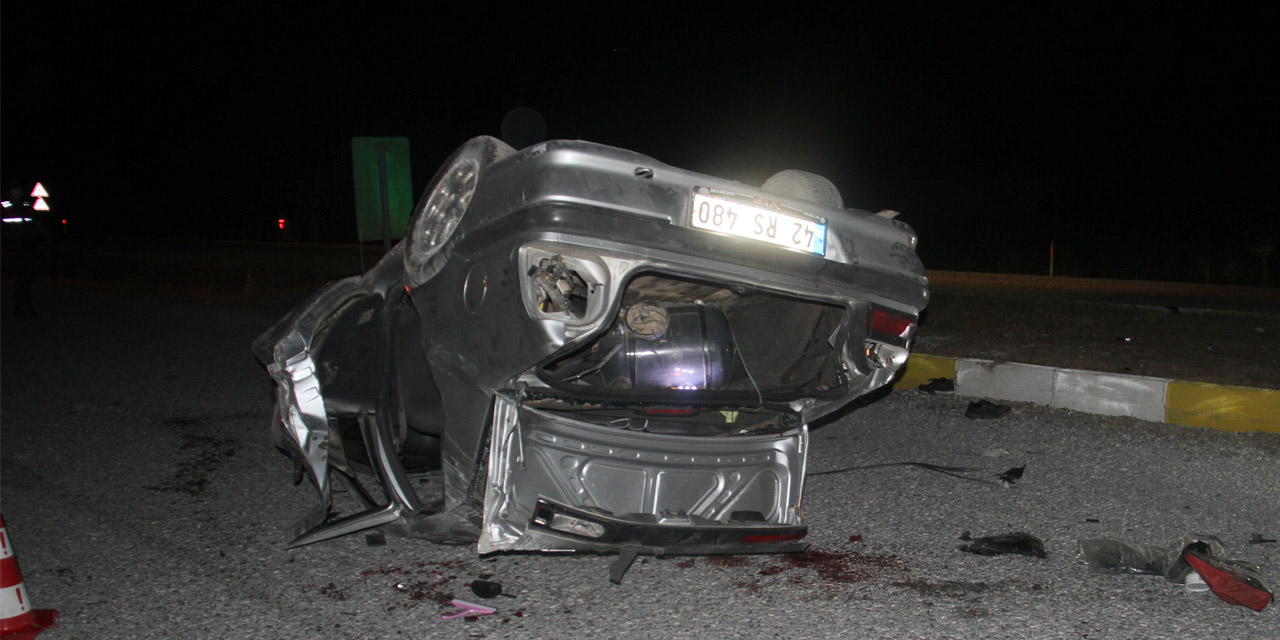 Konya Beyşehir'de otomobil devrildi! 1 ölü 4 yaralı