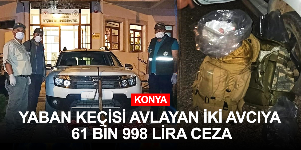 Konya Seydişehir'de yaban keçisi avına suçüstü! 61 bin 998 lira ceza kesildi