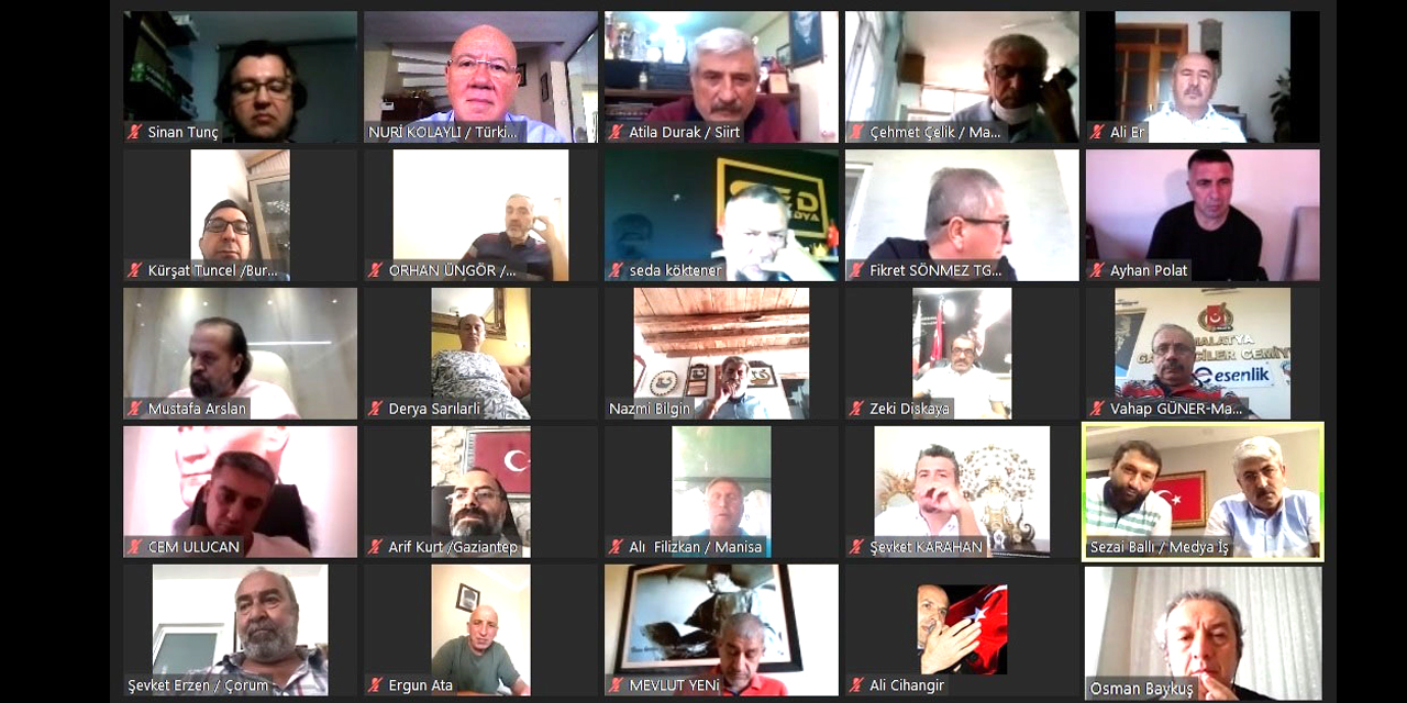 Türkiye Gazeteciler Konfederasyonu 21'inci Başkanlar Kurulu video konferansla toplandı