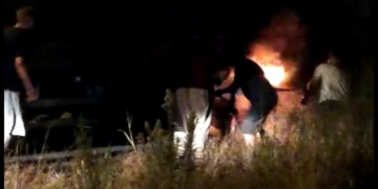 Sunta yüklü TIR seyir halinde tutuştu! Yangını vatandaşlar söndürdü