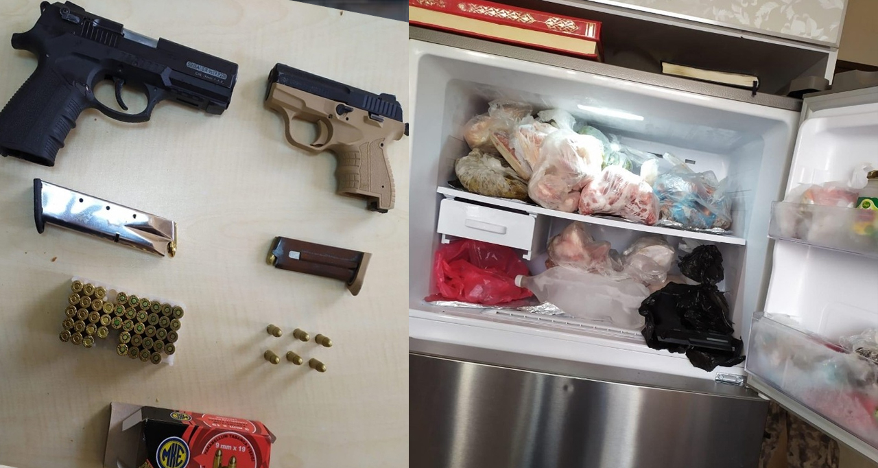 Yağmacılara yönelik operasyonda buzluktan tabanca ve mermi çıktı
