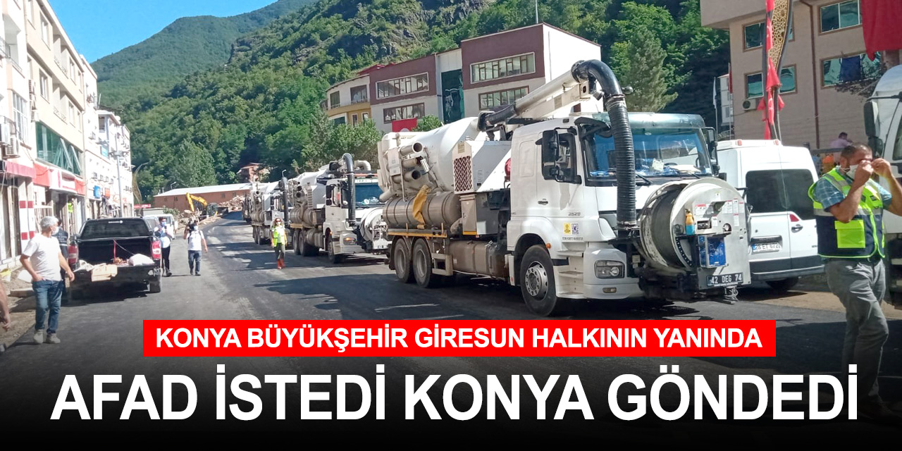 Konya Giresun halkının yanında! Bölgeye kombine kanal açma araçları gönderildi