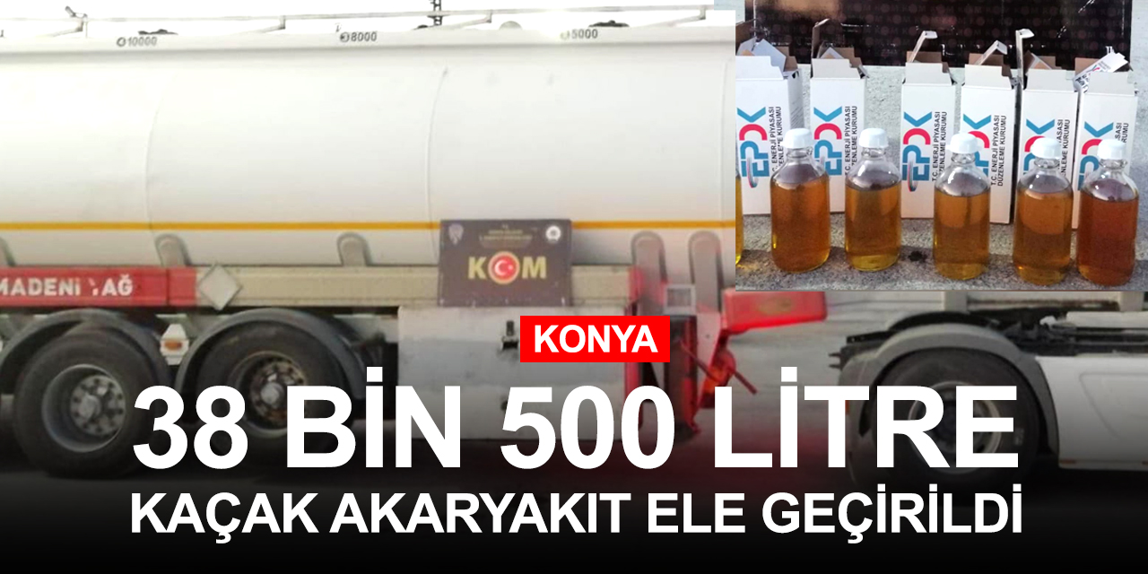 Konya'da polisin durdurduğu iki tırda 38 bin 500 litre kaçak akaryakıt ele geçirildi! Sürücüler gözaltında
