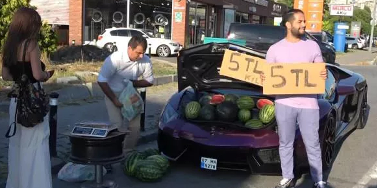 Lüks otomobilde karpuz satan İranlı cezadan kaçamadı! Aracı trafikten men edildi