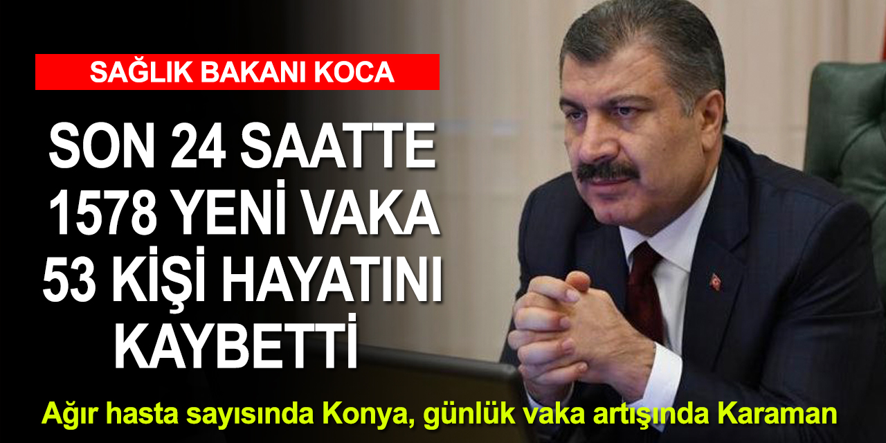 Ağır hasta sayısında Konya günlük vakası en çok artan illerde Karaman başı çekiyor