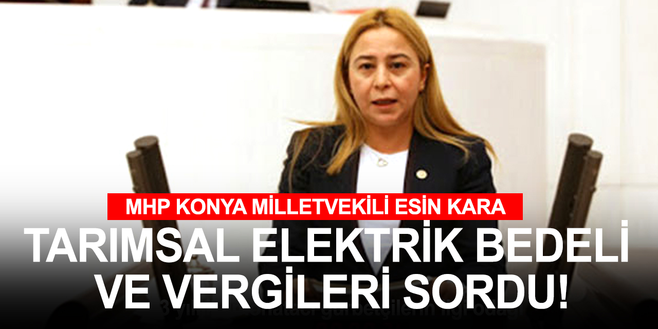 Konya Milletvekili Kara'dan Bakan Dönmez'e tarımsal elektrik bedeli sorusu: Vergiler kaldırılacak mı?