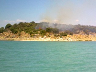 Helimin Adası'nda yangın