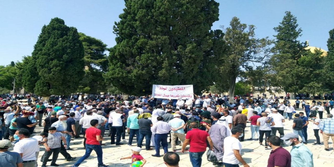 Mescid-i Aksa’da normalleşme protestosu