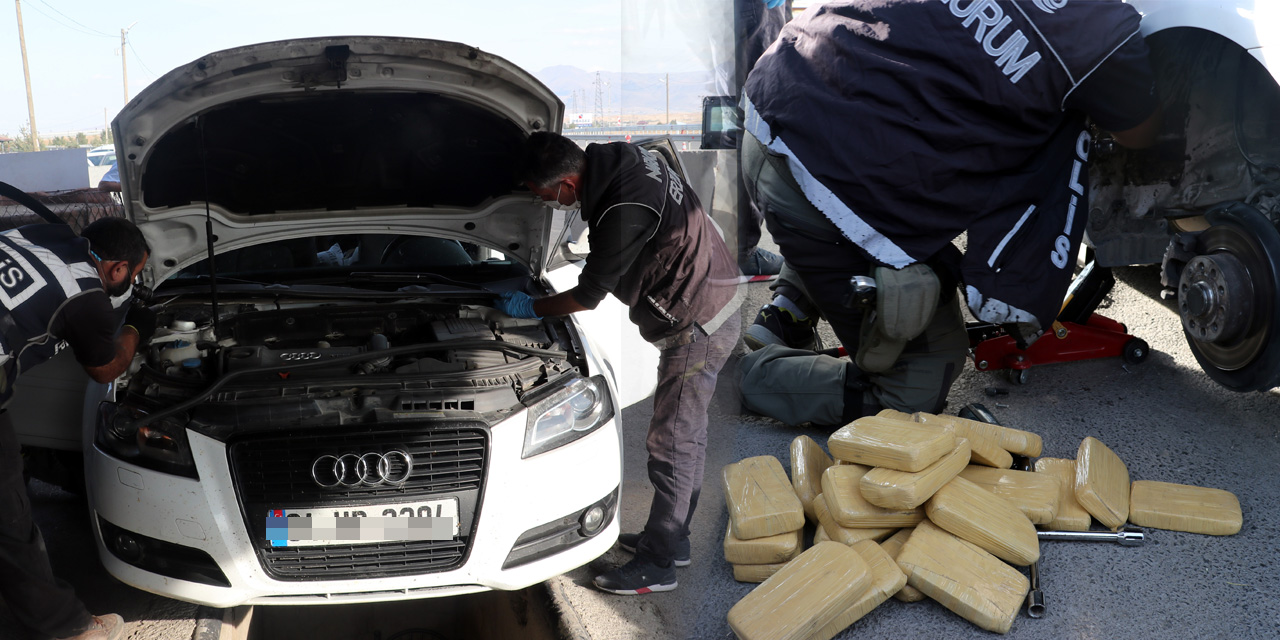 Emekli polisin aracından 61 kilo 750 gram uyuşturucu çıktı