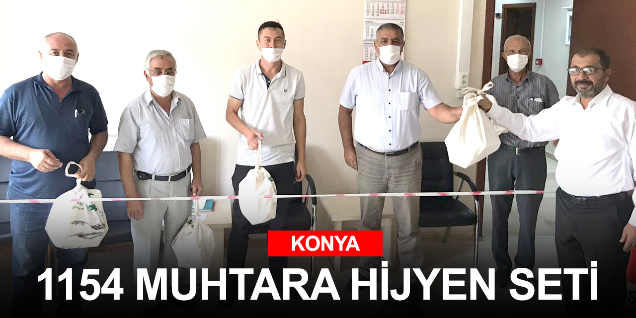 Konya'da Kovid mücadelesi sürüyor! Tüm muhtarlara hijyen seti dağıtıldı