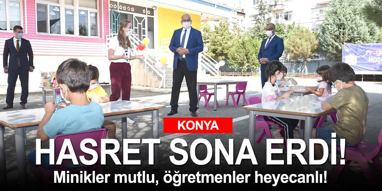 Hasret sona erdi! Konya'da okulun ilk günü renkli geçiyor
