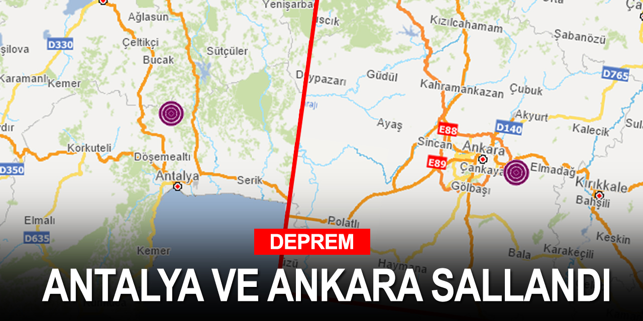 Sallanıyoruz! Antalya ve Ankara'da deprem