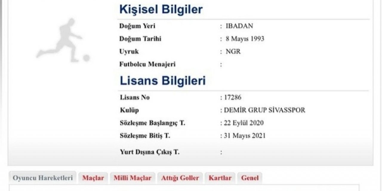 Sivasspor’da Kayode’nin lisansı çıktı