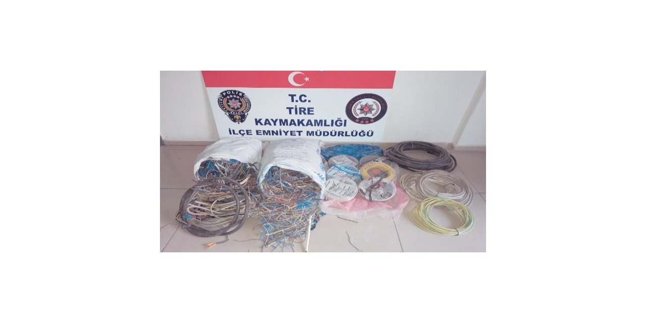 Tire’de çuvalla kablo çalmak isteyen 2 kişi yakalandı