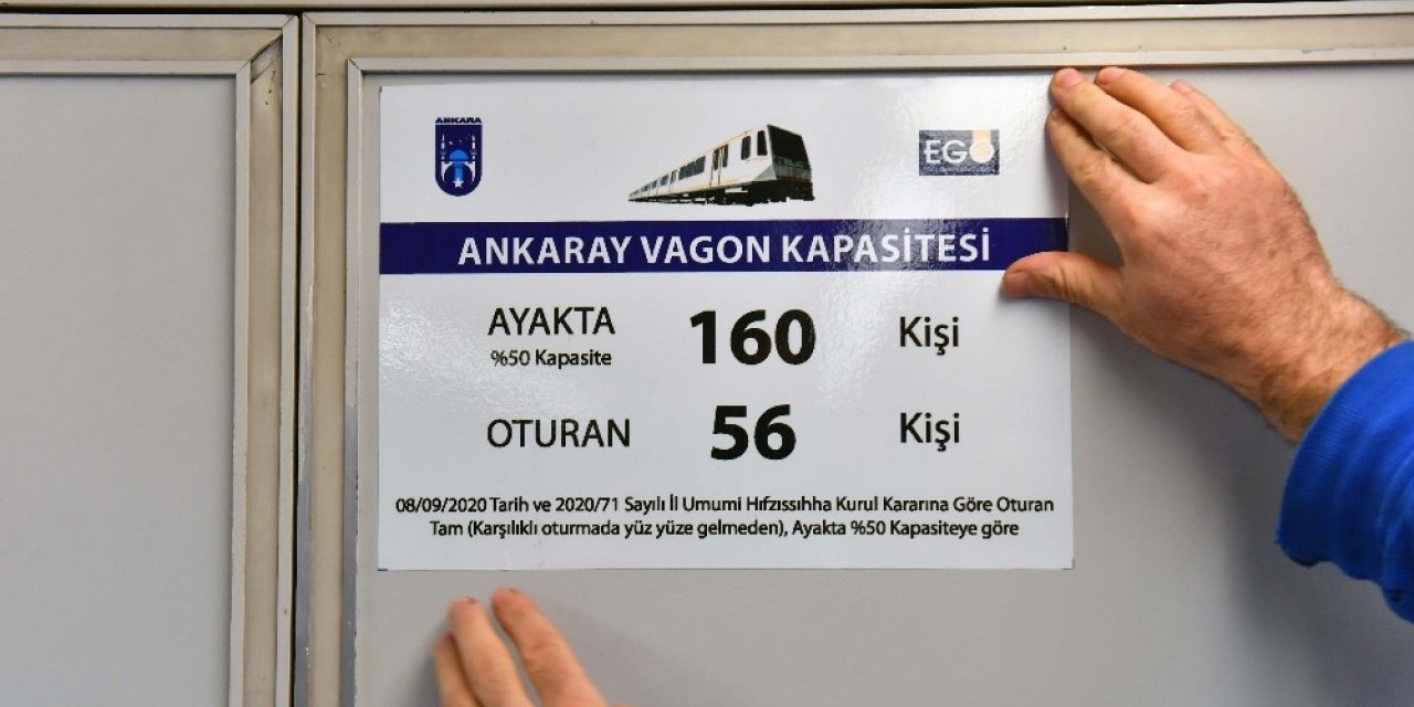 Toplu taşıma araçlarına yolcu kapasite etiketleri yerleştiriliyor