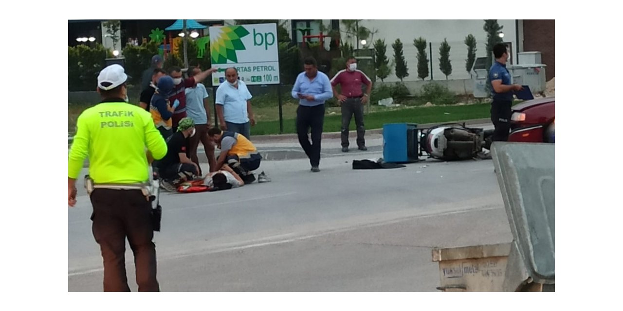 Motosiklet sürücüsü kazada yaralandı