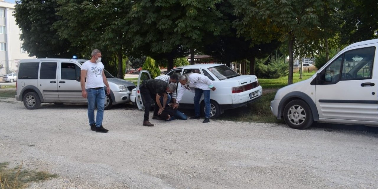 Suç makinesi çaldığı araçla kıskıvrak yakalandı