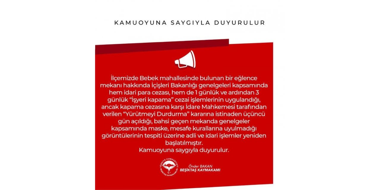 İstanbul’daki ünlü işletmedeki skandal görüntülere Beşiktaş Kaymakamlığından açıklama