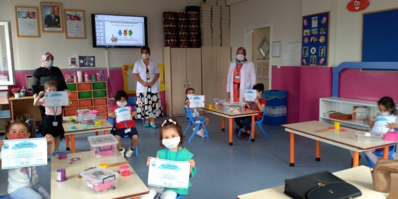 Anaokulu öğrencilerine hijyen eğitimi verildi