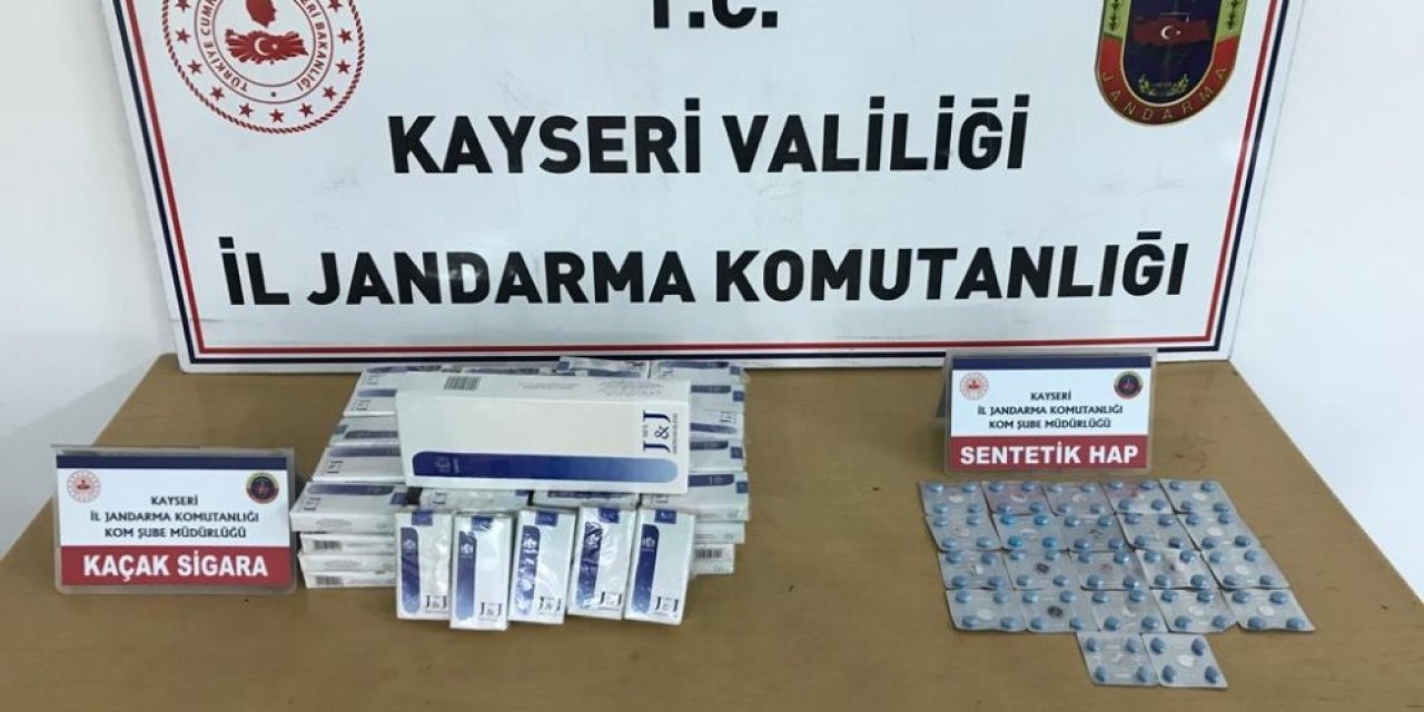 Jandarma sentetik hap ve kaçak sigara yakaladı
