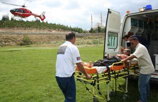 Kalp krizi geçirene hava ambulansı yetişti