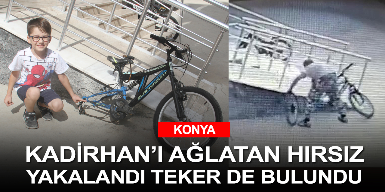 Konya polisi bisikletinin tekeri çalınan minik Kadirhan'a büyük sevinç yaşattı