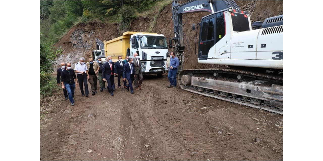 Vali Atay, Güzeldere Şelalesi yolunda ki çalışmaları inceledi