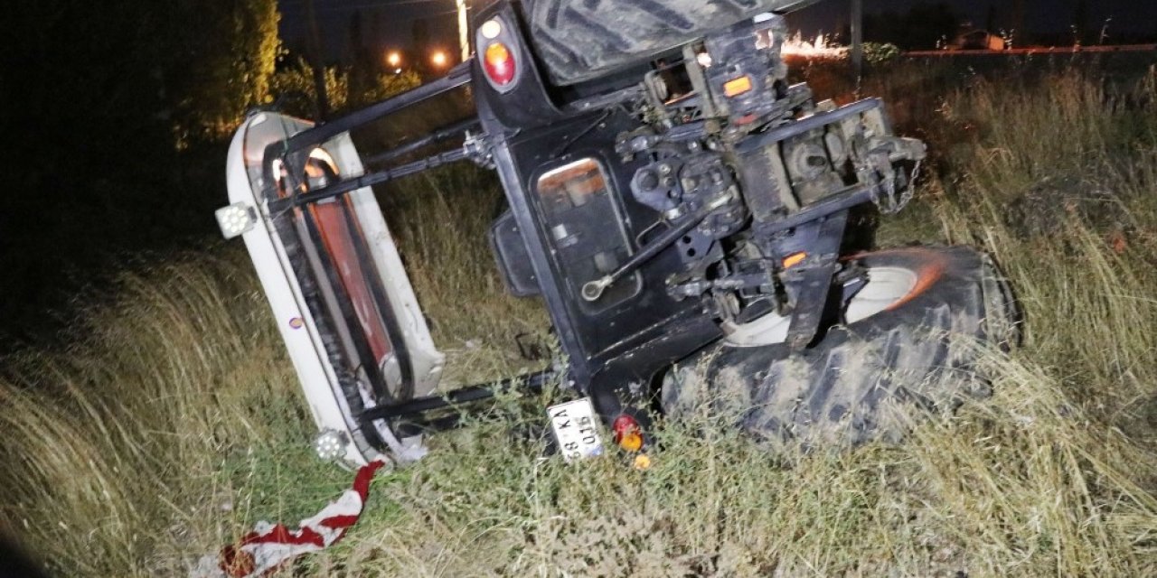 Aksaray’da traktör şarampole devrildi: 1 yaralı