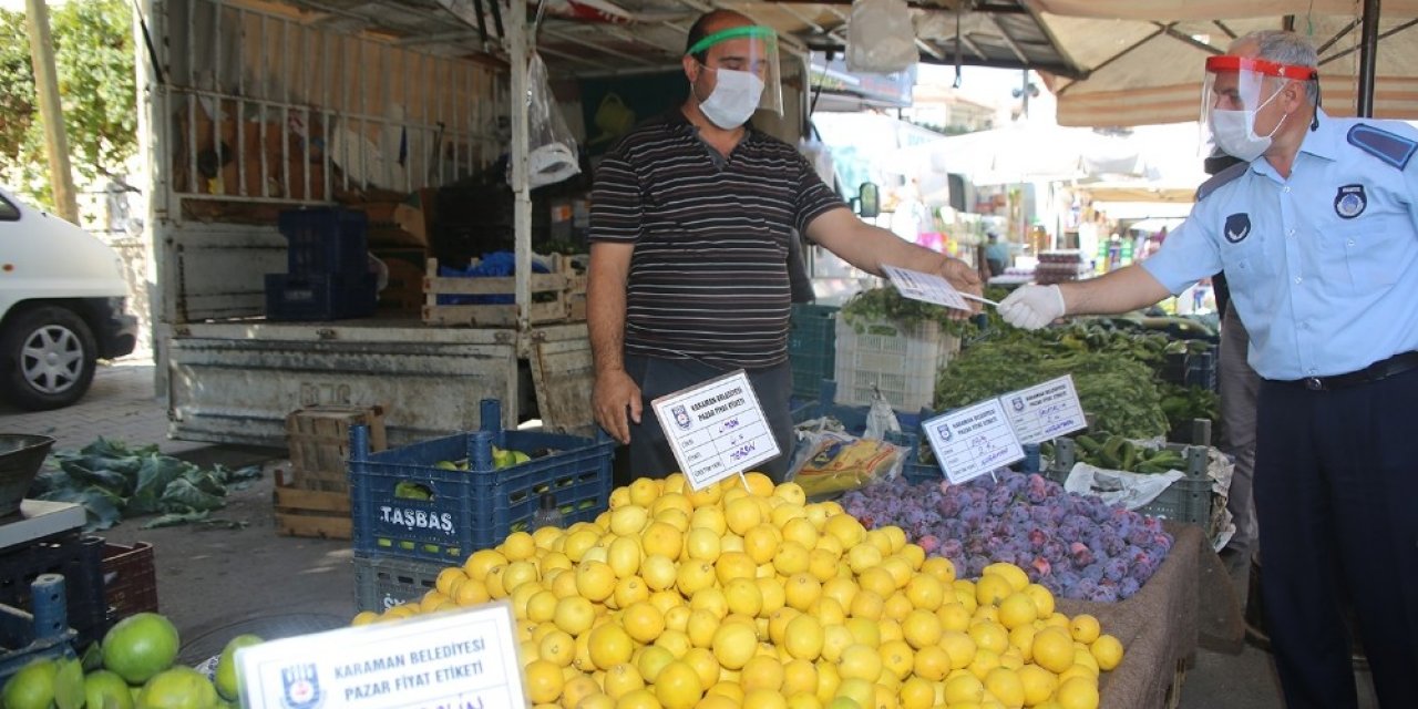 Karaman’da semt pazarlarında tek tip etiket uygulaması