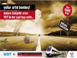 Yüksek hızlı trene saat başı reklam!