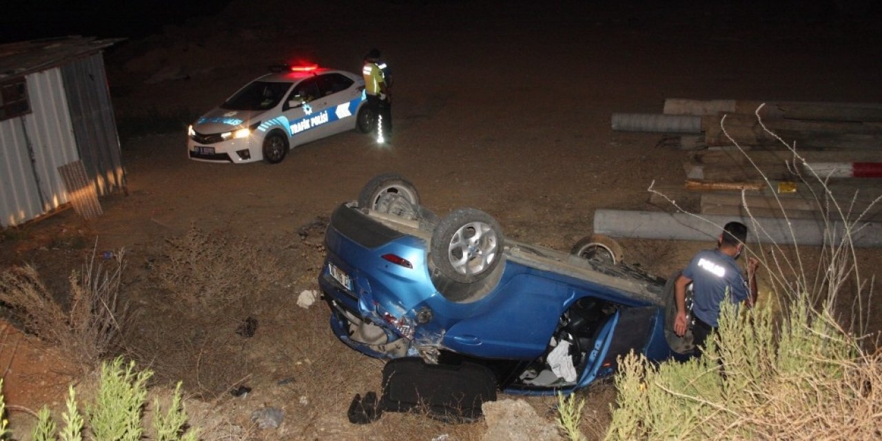 Şarampole uçan otomobilin yaralı sürücüsü 154 promil alkollü çıktı