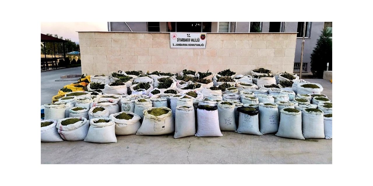 Diyarbakır’da 2 ton 628 kilo esrar ile 826 bin kök kenevir ele geçirildi