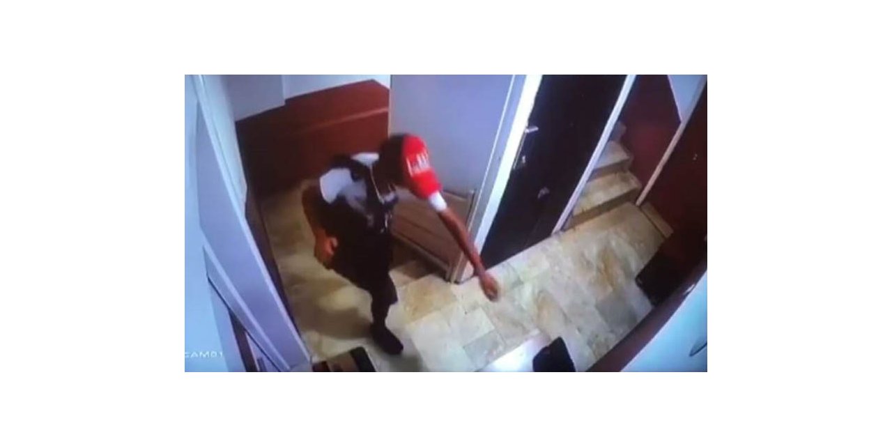 Maskeli ve şapkalı ayakkabı hırsızı güvenlik kamerasına takıldı