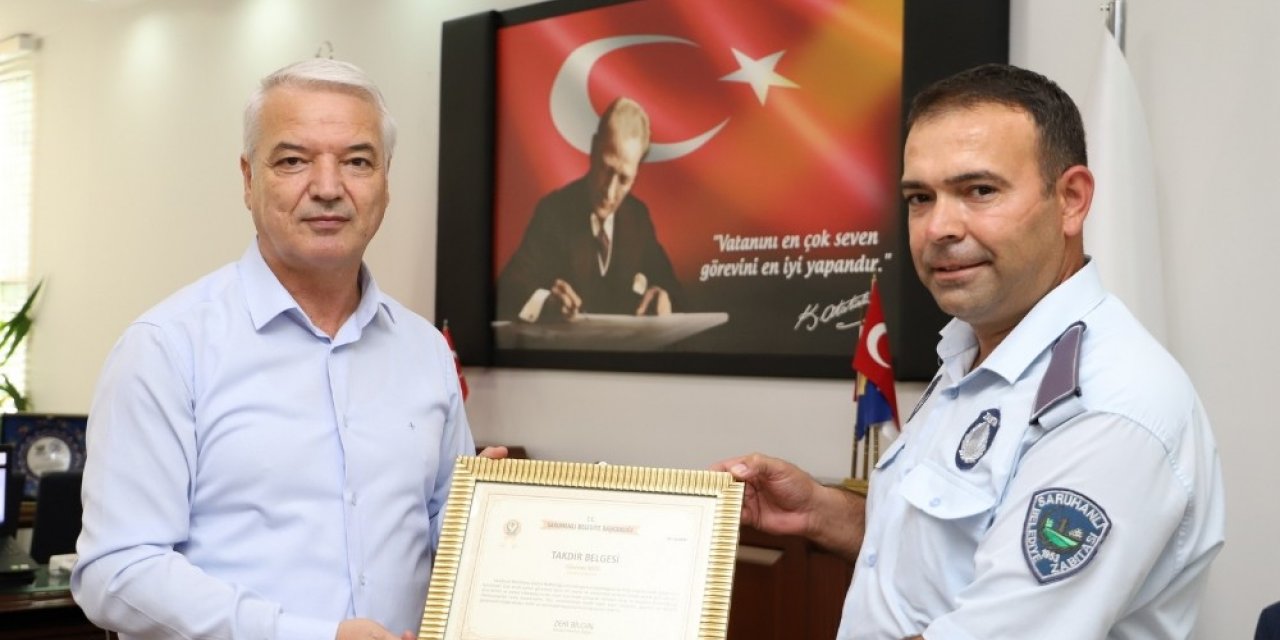 Dolandırıcıları yakalatan zabıtaya takdir belgesi