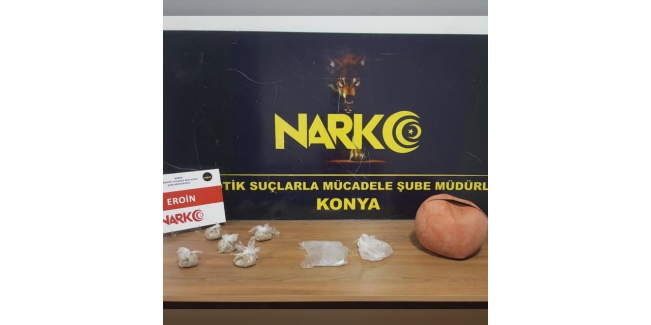 Konya’da eroin ve esrar ele geçirildi