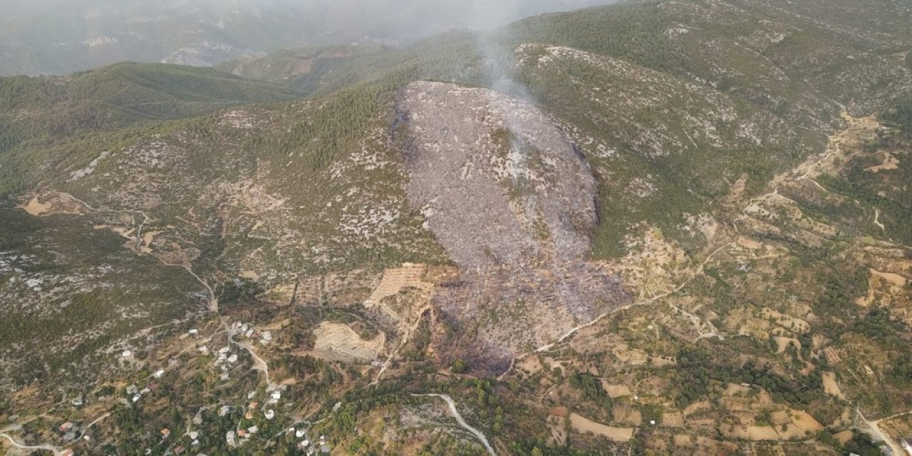 Alanya’daki orman yangınında 6 hektarlık  makilik alan zarar gördü