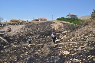 Halkapınar'da korkutan yangın