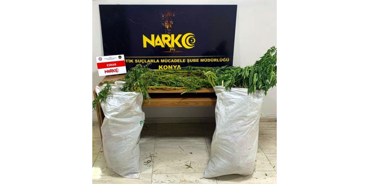 Konya’da esrar, kaçak telefon ve nargile tütünü yakalandı